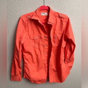Free planet men’s button up Orange long sleeve